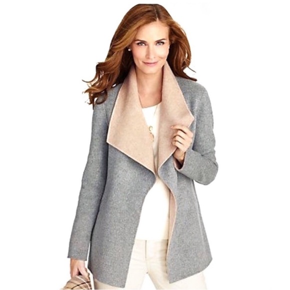 Talbots Jackets & Blazers - Talbots two-tone open front jacket Cardigan Wool oversized lightweight Size 1X